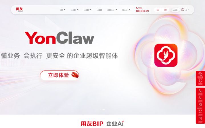 Screenshot of yonyou.com