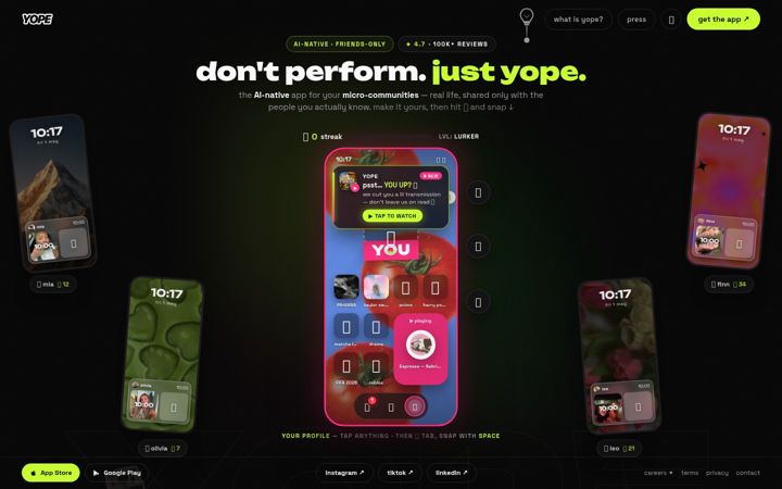 Screenshot von yope.tv