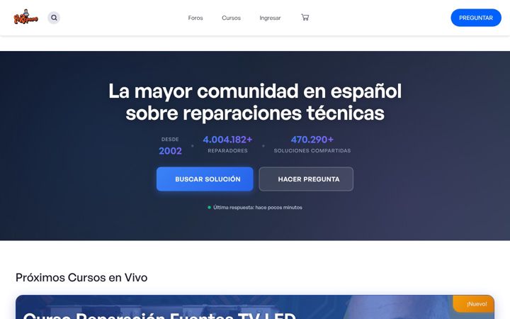Screenshot of yoreparo.com