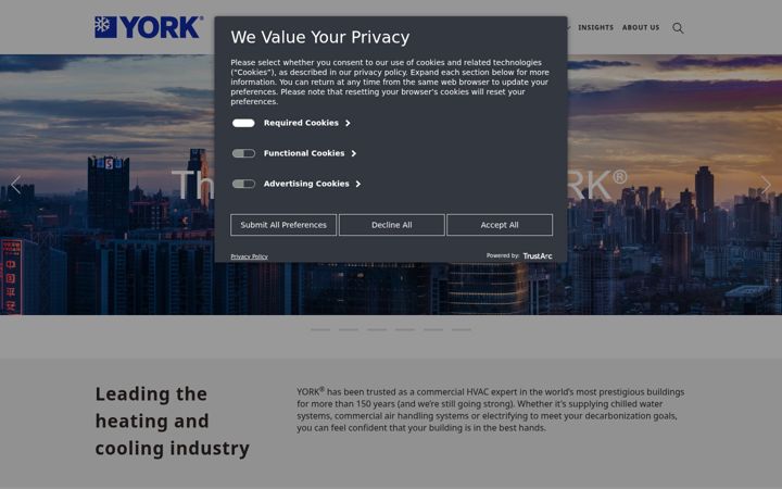 Ekrano kopija york.com