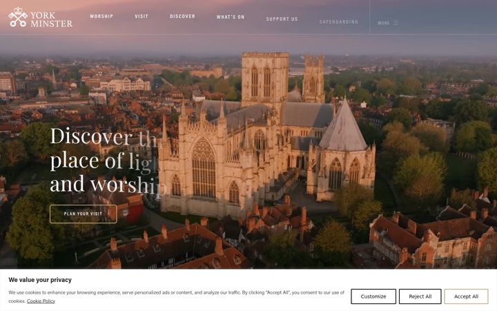 Екранна снимка на yorkminster.org