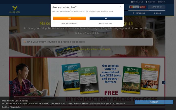 Screenshot of yorknotes.com