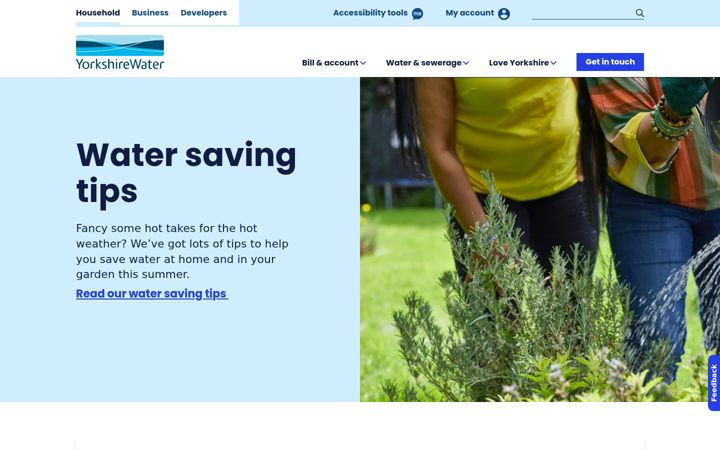 Screenshot of yorkshirewater.com