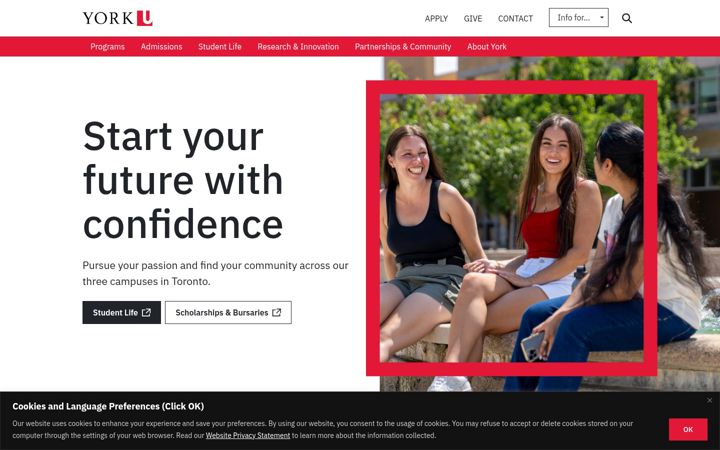 Screenshot ta' yorku.ca