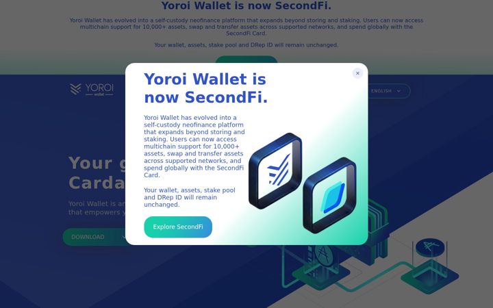 Screenshot of yoroiwallet.com