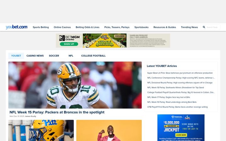 Screenshot of youbet.com