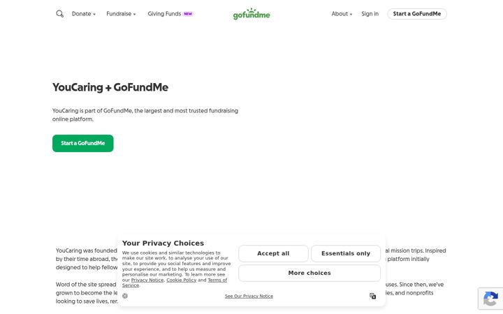 Ekrano kopija youcaring.com