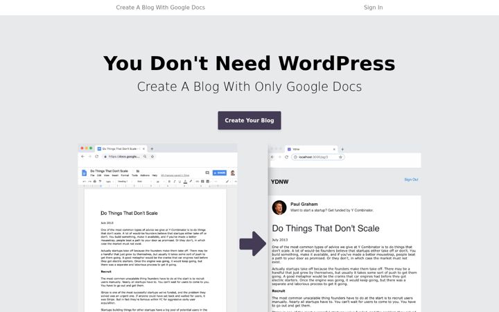 Screenshot of youdontneedwp.com
