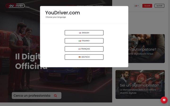 Posnetek zaslona youdriver.com