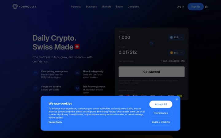 Screenshot of youhodler.com