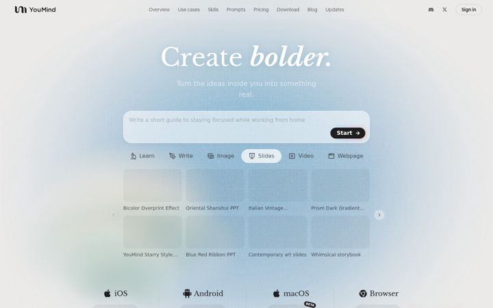 Screenshot of youmind.com