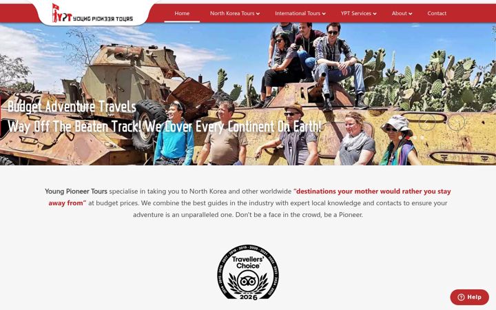 Screenshot of youngpioneertours.com