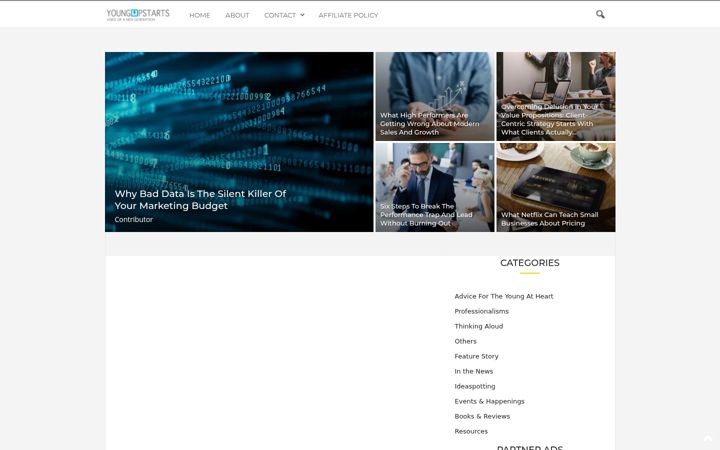 Screenshot of youngupstarts.com