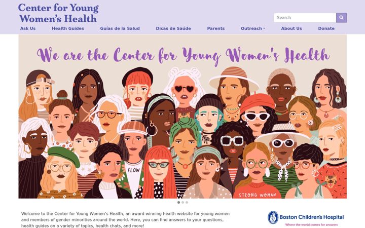 Screenshot of youngwomenshealth.org