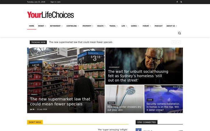 Screenshot of yourlifechoices.com.au