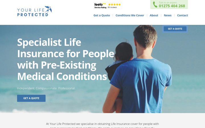 Screenshot di yourlifeprotected.co.uk