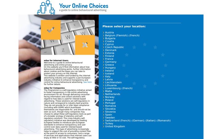 Screenshot stránky youronlinechoices.com