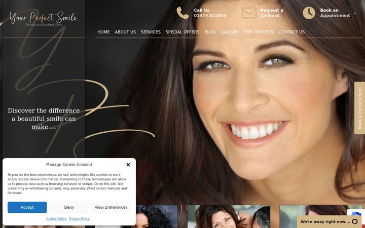 Екранна снимка на yourperfectsmile.co.uk