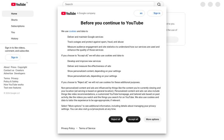 Screenshot of youtube.com.ni