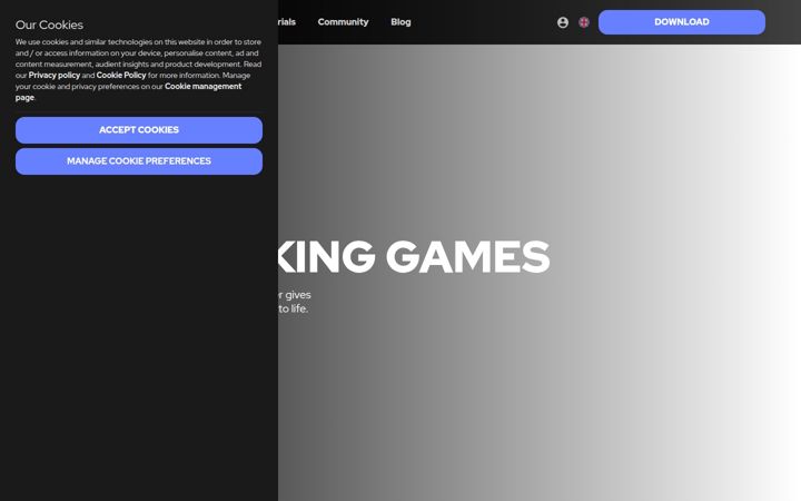Captură de ecran a yoyogames.com