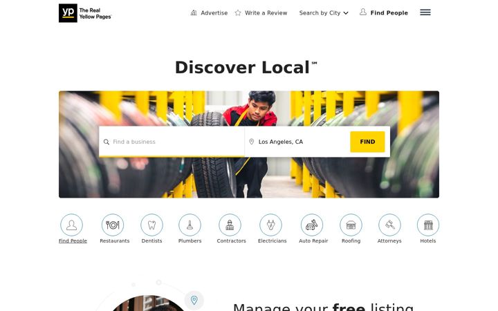 Screenshot von yp.com