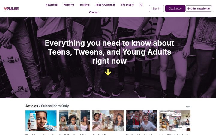 Screenshot of ypulse.com