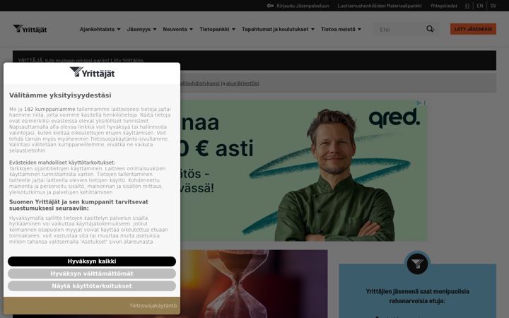 Screenshot of yrittajat.fi