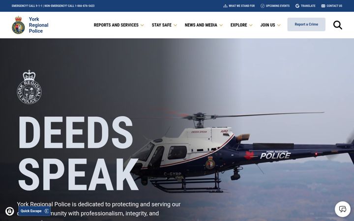 Screenshot of yrp.ca