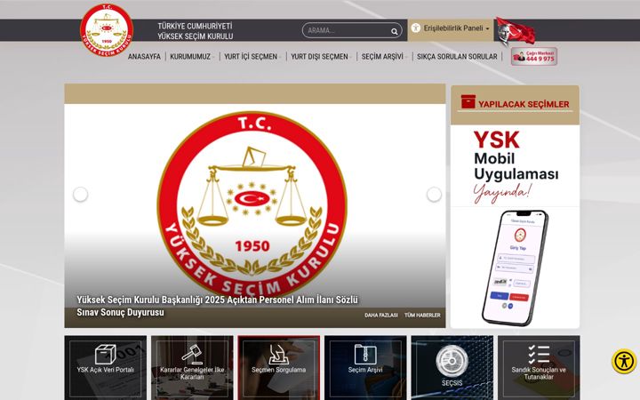 Screenshot of ysk.gov.tr