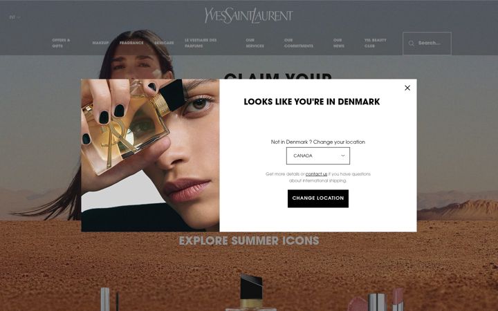 Screenshot of yslbeauty.com
