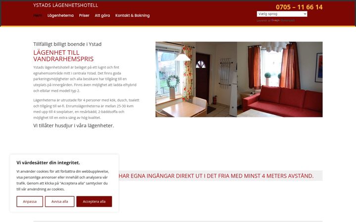 Zrzut ekranu ystadslagenhetshotell.se