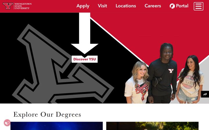 Screenshot di ysu.edu