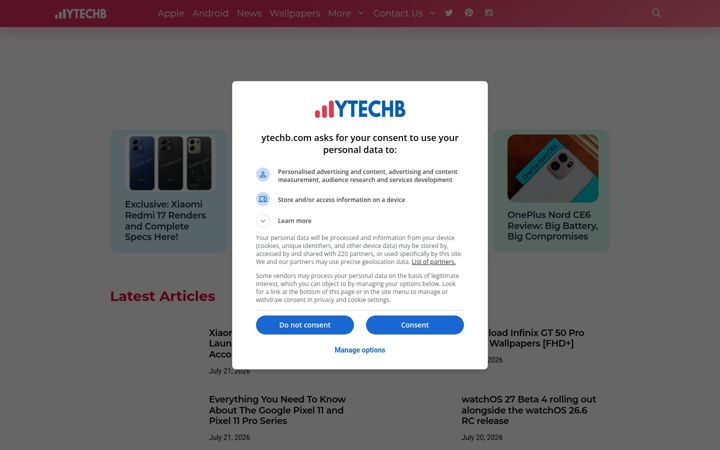 Screenshot of ytechb.com