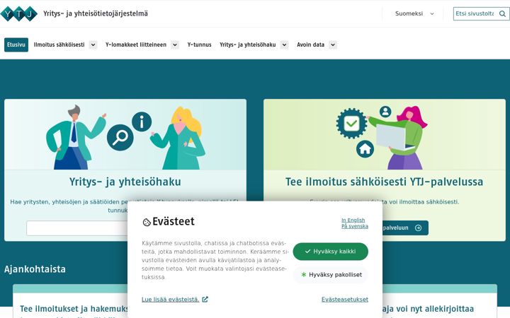 Screenshot of ytj.fi