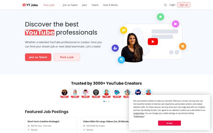 Screenshot of ytjobs.co