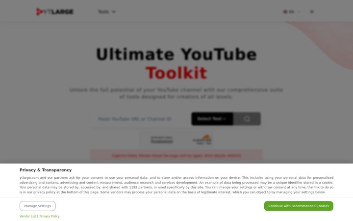 Screenshot of ytlarge.com