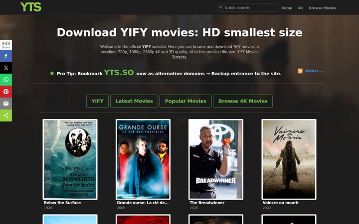 Screenshot of yts-official.to
