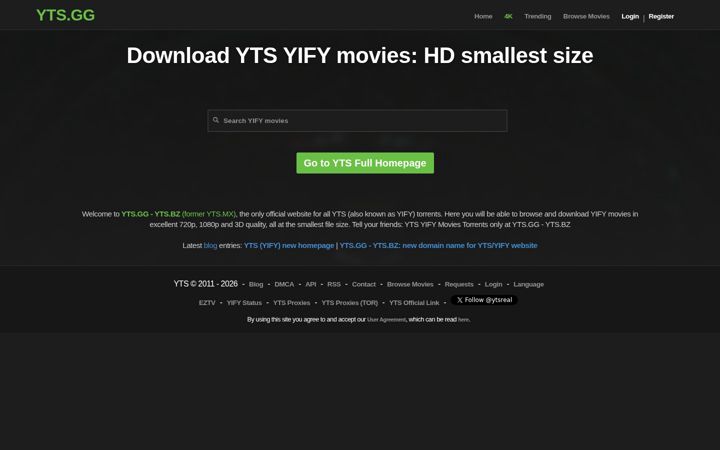 Screenshot of yts.gg