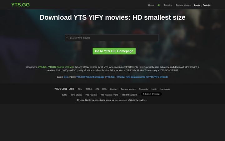 Screenshot of yts.lt