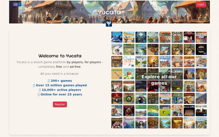 Screenshot of yucata.de