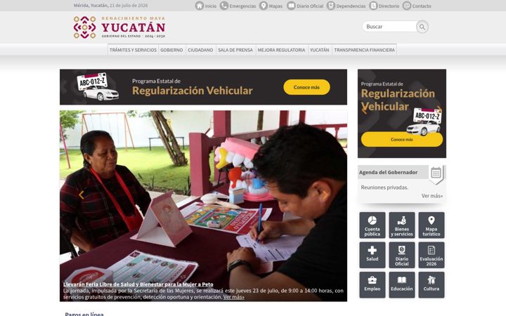Screenshot of yucatan.gob.mx