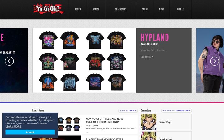 Screenshot of yugioh.com