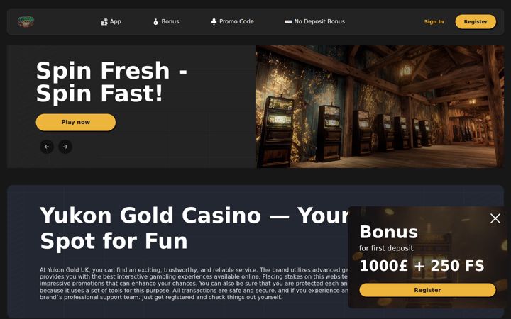 Screenshot of yukongold-casino.io