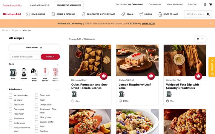 Snimka zaslona za yummly.com