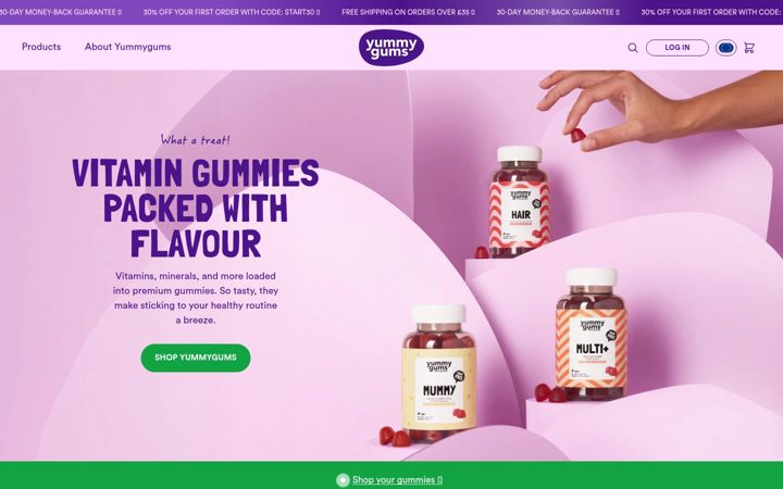 Screenshot ta' yummygums.co.uk