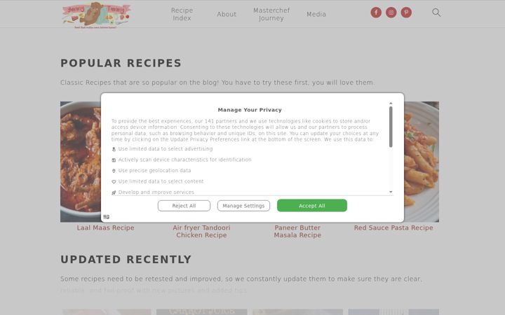 Screenshot of yummytummyaarthi.com