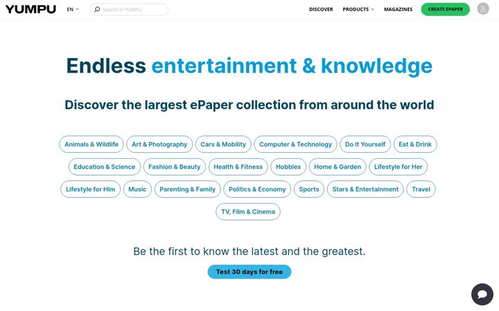 Screenshot of yumpu.com