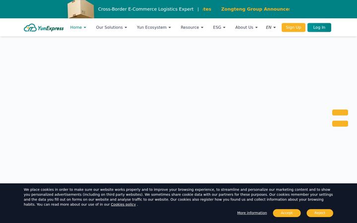 Screenshot of yunexpress.com