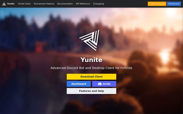 Screenshot of yunite.xyz