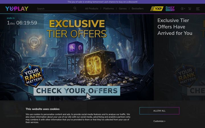 Screenshot of yuplay.com